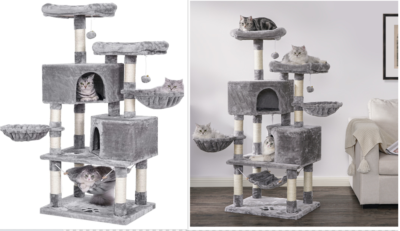 BEWISHOME Multi-Level Cat Tree for two cats